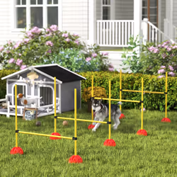 PawHut 4 Piece Dog Agility Equipment with 4 Hurdle Bar for Jump Training