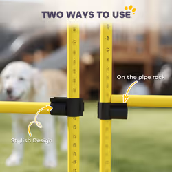 PawHut 4 Piece Dog Agility Equipment with 4 Hurdle Bar for Jump Training