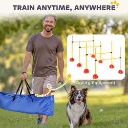 PawHut 4 Piece Dog Agility Equipment with 4 Hurdle Bar for Jump Training - Additional view 4