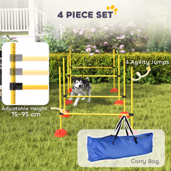 PawHut 4 Piece Dog Agility Equipment with 4 Hurdle Bar for Jump Training - Additional view 7