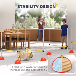 PawHut 4 Piece Dog Agility Equipment with 4 Hurdle Bar for Jump Training - Additional view 8