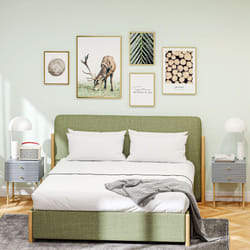 HOMCOM Bedside Tables Set of 2 with 2 Drawers for Bedroom, Grey