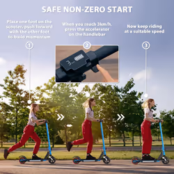 SPORTNOW Folding Electric Ride-on Scooter, Ride on Toy, Blue