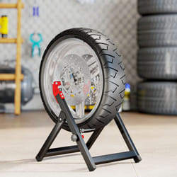 HOMCOM Steel Motorcycle Wheel Balancer Truing Stand with Spoke Wrench, Black