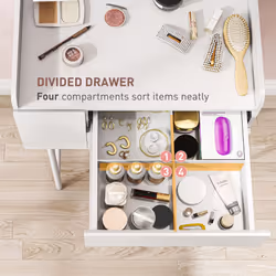 HOMCOM Makeup Vanity Table with Mirror Drawers Modern Dressing Table White
