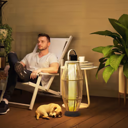 Outsunny 72 cm Rattan Solar Floor Lamp, Auto On/Off LED Garden Light, Grey