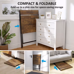 HOMCOM 70 cm Folding Computer Desk for Small Spaces Bedroom - Brown