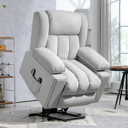 HOMCOM Power Lift Recliner Chair with Vibration Massage, USB, Light Grey