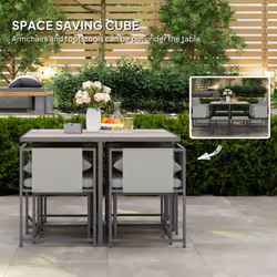 Outsunny 8 Seater Garden Dining Set, Cube Garden Furniture with Cushions