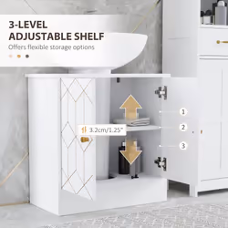 HOMCOM Bathroom Under Sink Cabinet for Basin with or without Pedestal White