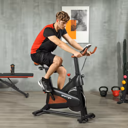SPORTNOW Quiet Stationary Exercise Bike with Adjustable Seat, Black