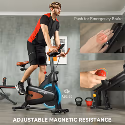 SPORTNOW Quiet Stationary Exercise Bike with Adjustable Seat, Black