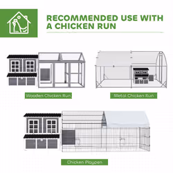 PawHut Wooden Chicken Coop w/ Nesting Box for 4-6 Chickens, 100 x 86 x 100cm - Additional view 6