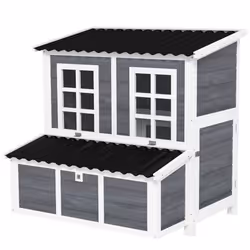PawHut Wooden Chicken Coop w/ Nesting Box for 4-6 Chickens, 100 x 86 x 100cm - Additional view 8