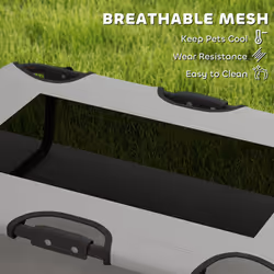 PawHut Raised Dog Bed with Breathable Mesh for S & M Dogs, Light Grey - Additional view 6