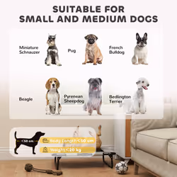 PawHut Raised Dog Bed with Breathable Mesh for S & M Dogs, Light Grey - Additional view 7