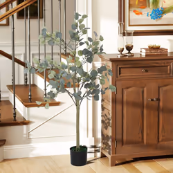 HOMCOM Artificial Plant, Faux Silk Eucalyptus Tree, 150cm