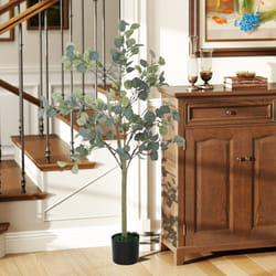 HOMCOM Artificial Plant, Faux Silk Eucalyptus Tree, 150cm