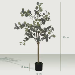 HOMCOM Artificial Plant, Faux Silk Eucalyptus Tree, 150cm