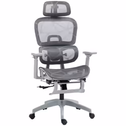 HOMCOM Ergonomic Office Chair Swivel Computer Chair with 3D Armrest Grey - Additional view 5