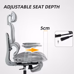 HOMCOM Ergonomic Office Chair Swivel Computer Chair with 3D Armrest Grey - Additional view 6