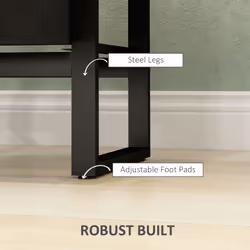 HOMCOM Bedside Table with 2 Rattan Drawers and Steel Legs, Rustic Brown - Additional view 5