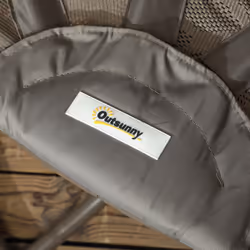 Outsunny Foldable Egg Chair with Cushions, Indoor Outdoor Swivel Lounger, Sand - Additional view 6