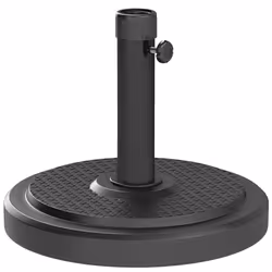 Outsunny 22kg Garden Parasol Base, Round HDPE Sun Umbrella Base, Black