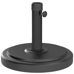 Outsunny 22kg Garden Parasol Base, Round HDPE Sun Umbrella Base, Black
