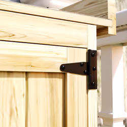 Outsunny Wooden Garden Storage Shed w/Hinged Roof and Shelf, Natural Wood - Additional view 7