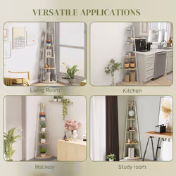 HOMCOM 5-Tier Corner Shelf, Shelving Unit with Adjustable Feet, Natural Wood - Additional view 5