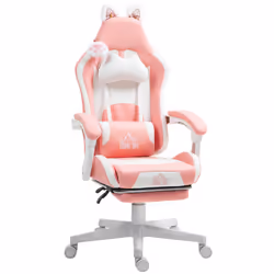 HOMCOM Gaming Chair with Footrest, Reclining Computer Chair, Pink - Additional view 7
