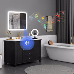 HOMCOM 600 x 800 mm Bluetooth Bathroom Mirror with LED Lights Wall Mounted