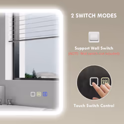 HOMCOM 600 x 800 mm Bluetooth Bathroom Mirror with LED Lights Wall Mounted - Additional view 7