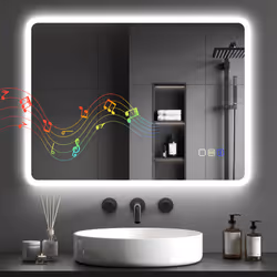 HOMCOM 600 x 800 mm Bluetooth Bathroom Mirror with LED Lights Wall Mounted - Additional view 8