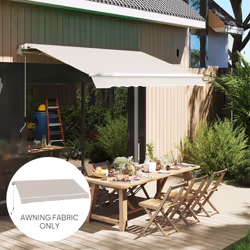 Outsunny Replacement Canopy for 3 x 2.5 m Awning (Fabric Only), Cream White