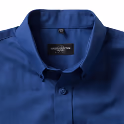 Russell Collection Mens Short Sleeve Easy Care Oxford Shirt - 21inch, Bright Royal