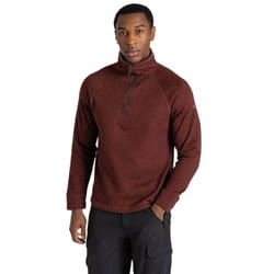 Craghoppers Mens Wole Quarter Zip Fleece Top - S, Axinite Red Marl