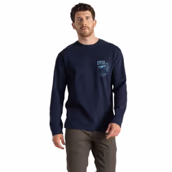 Craghoppers Mens National Trust Limestone Long-Sleeved T-Shirt - S, Blue Navy