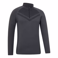 Mountain Warehouse Mens Ventina Seamless Zip Neck Base Layer Top - M-L, Charcoal