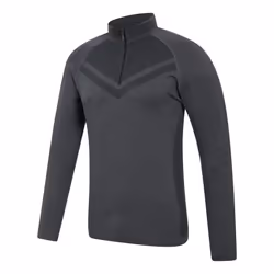 Mountain Warehouse Mens Ventina Seamless Zip Neck Base Layer Top - M-L, Charcoal