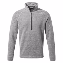 Craghoppers Mens Rubeus Half Zip Fleece Top - M, Soft Grey/Black Pepper Marl