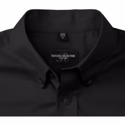 Russell Collection Mens Short Sleeve Easy Care Oxford Shirt - 18inch, Black