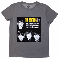 The Beatles Womens/Ladies VJ Secret Sleeve T-Shirt - XL, Grey