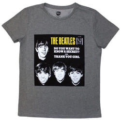 The Beatles Womens/Ladies VJ Secret Sleeve T-Shirt - L, Grey