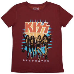 Kiss Womens/Ladies Destroyer 3D Logo T-Shirt - L, Red