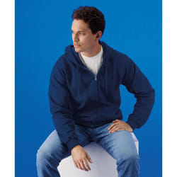 Gildan Mens Softstyle Fleece Midweight Full Zip Hoodie - 4XL, Military Green