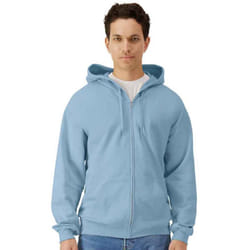 Gildan Mens Softstyle Fleece Midweight Full Zip Hoodie - 4XL, Stone Blue
