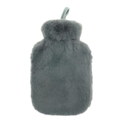 Ribbon Super Luxury Faux Fur Hot Water Bottle And Cover - One Size, Grey