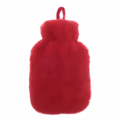Ribbon Super Luxury Faux Fur Hot Water Bottle And Cover - One Size, Scarlet Red